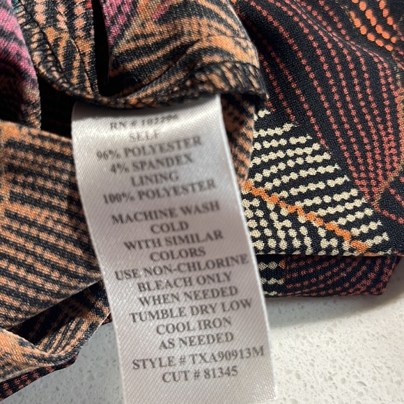 Multicolored Leaf Print Faux Wrap Dress - Picture 12 of 12